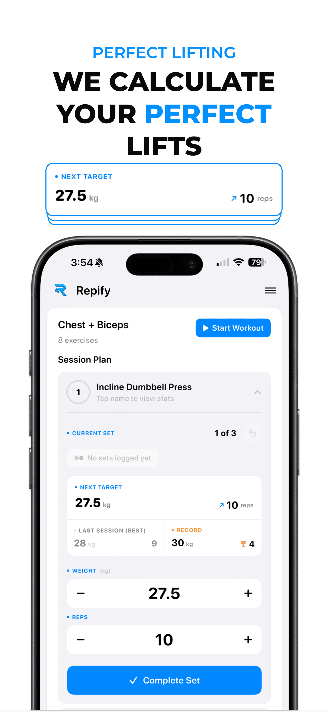 Repify training dashboard